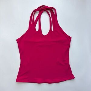 Joseph Ribkoff Vibrant Pink Strappy Halter Tank Top Y2K